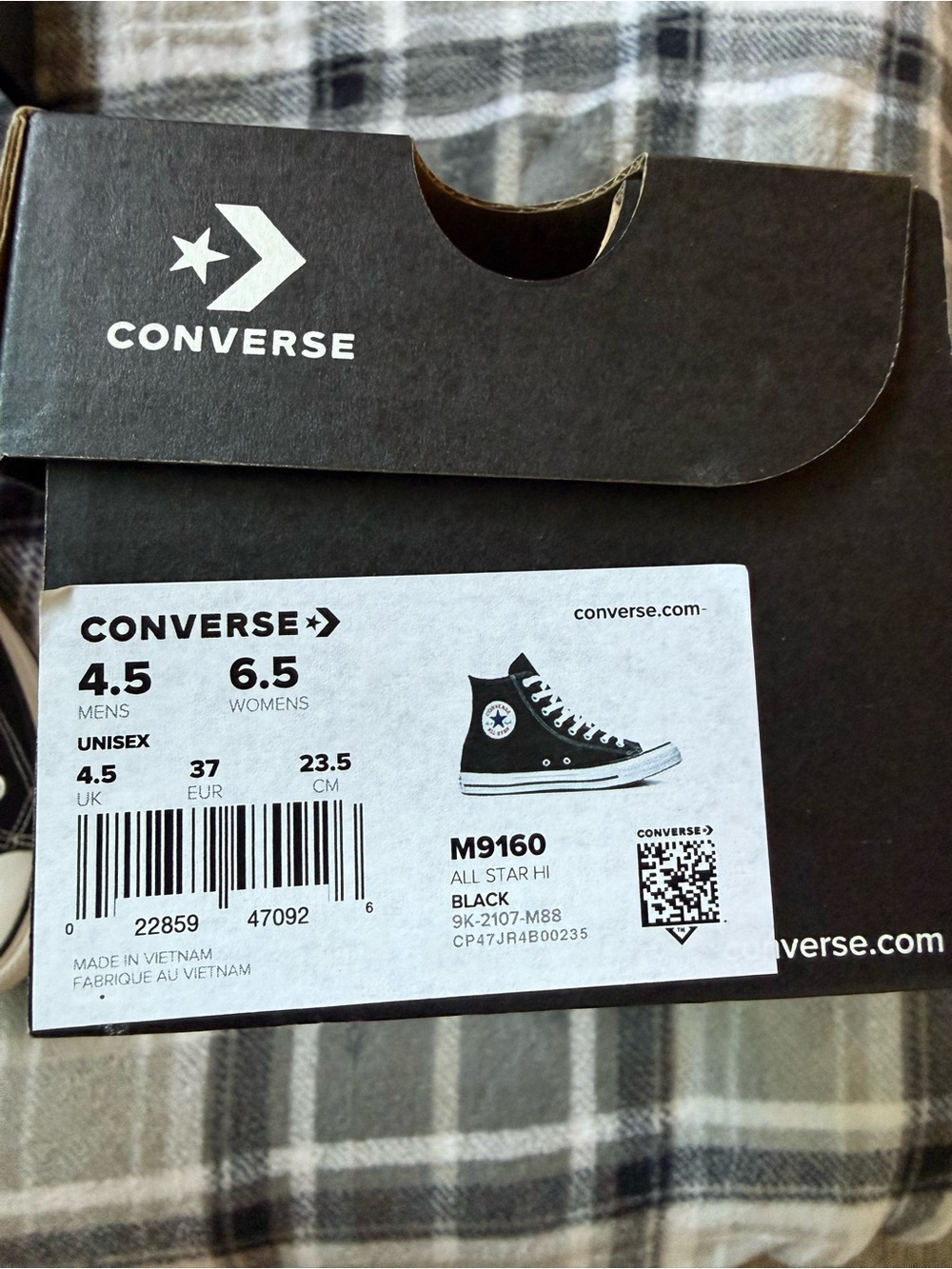 Converse Black & White Chuck Taylor High Top Sneakers - Picture 5 of 5